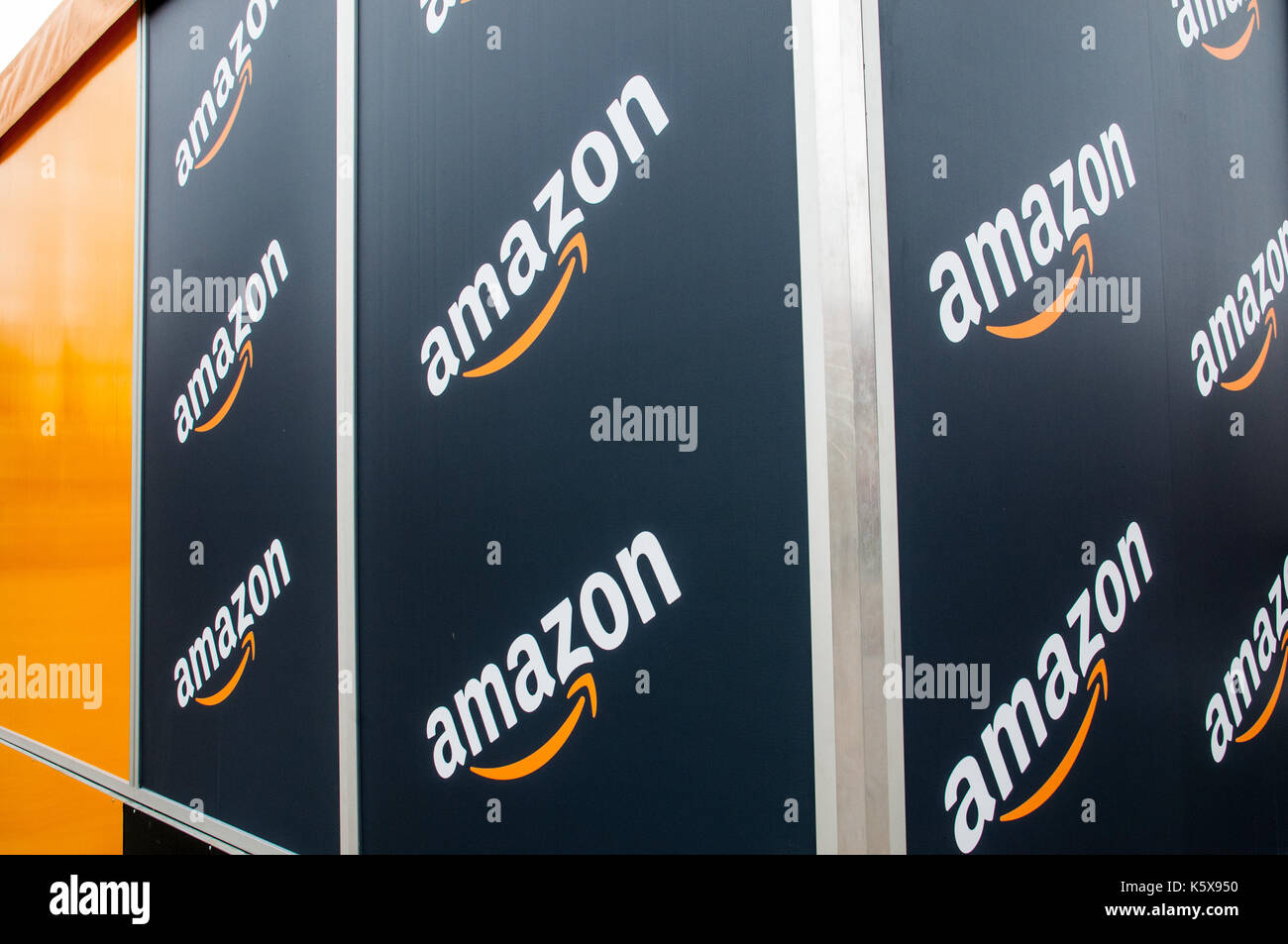 recruitment booth for new employees at amazon Stock Photo Alamy