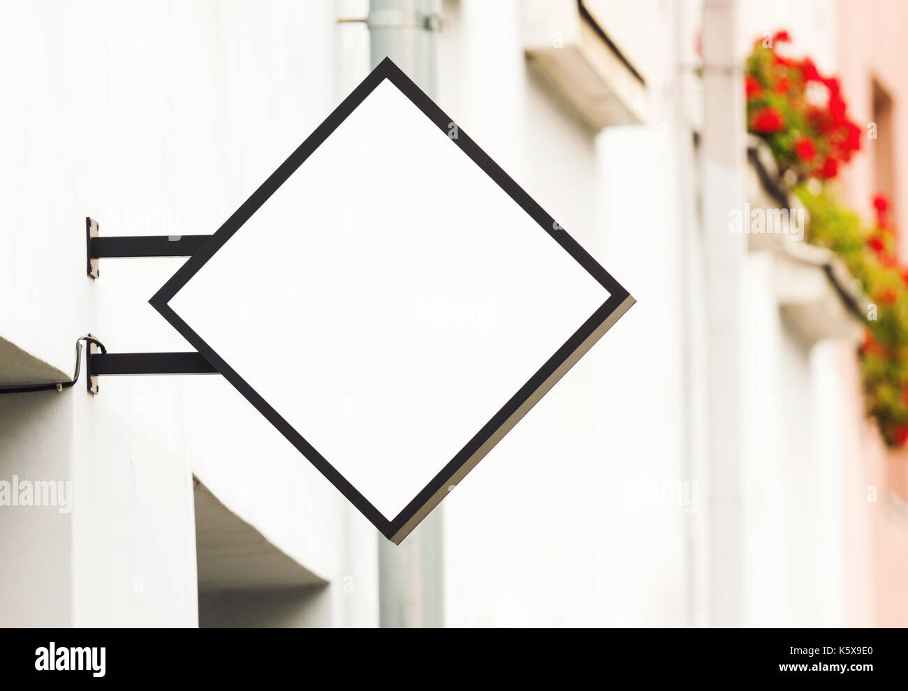 White blank outdoor business signage mockup to add company logo Stock