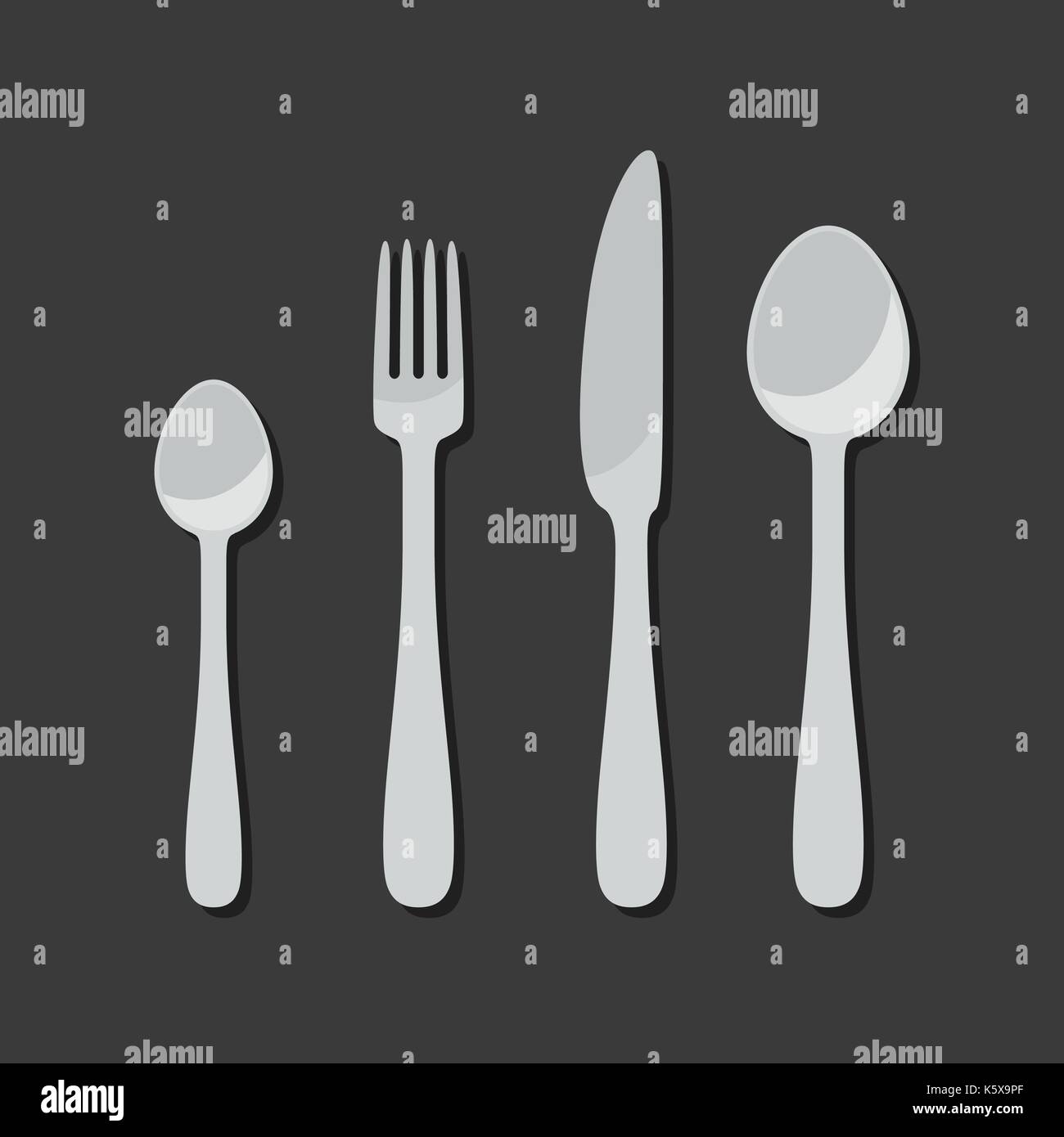 Cutlery icons in flat style Stock Vector Image & Art Alamy