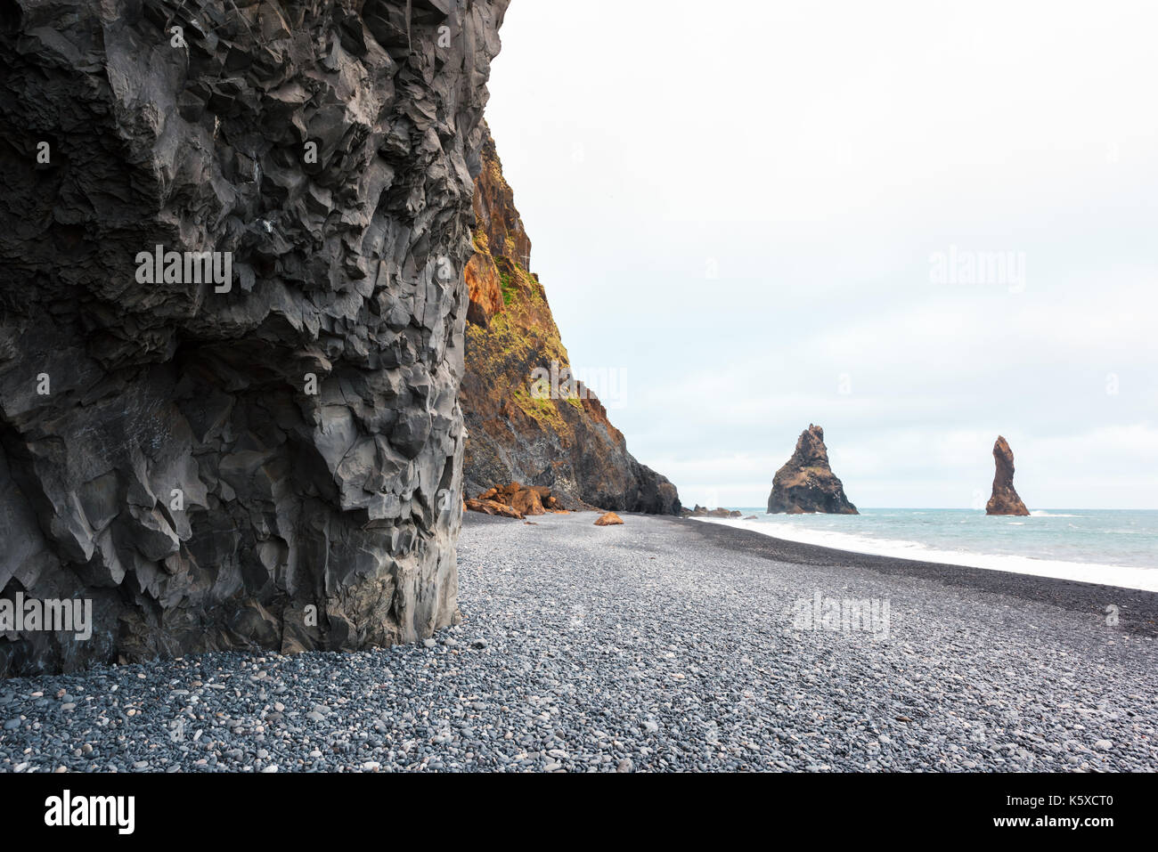 Basalt rock formations 'Troll toes' Stock Photo
