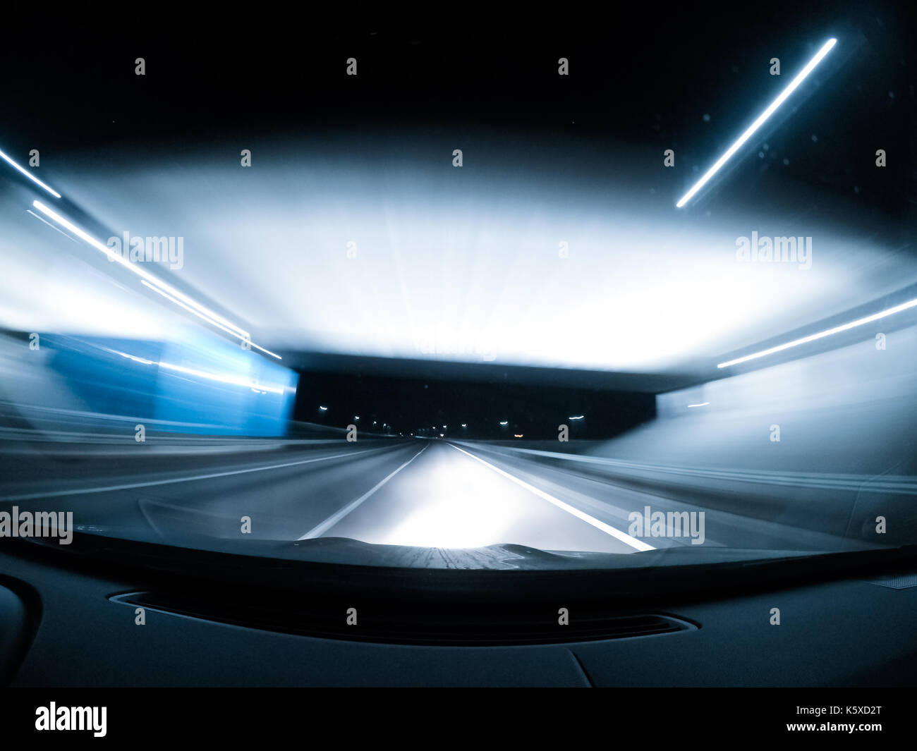 Fast driving on the car at night Stock Photo - Alamy