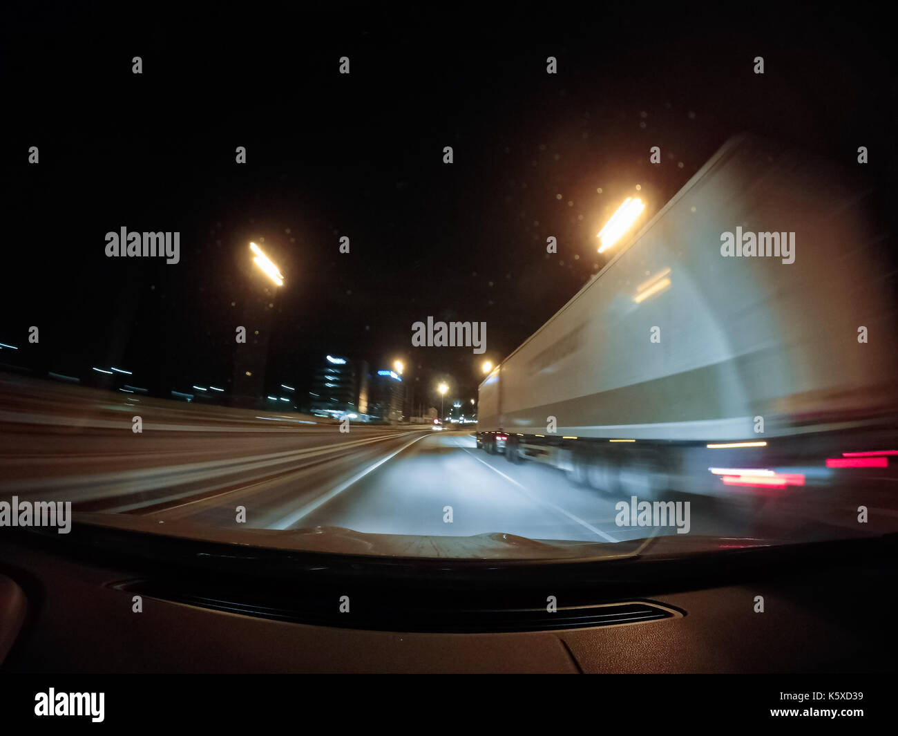 Fast driving on the car at night Stock Photo - Alamy