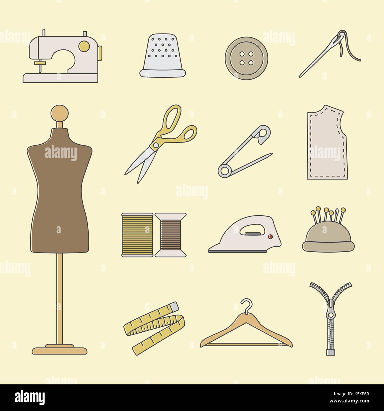 sewing icons set Stock Vector Image & Art - Alamy