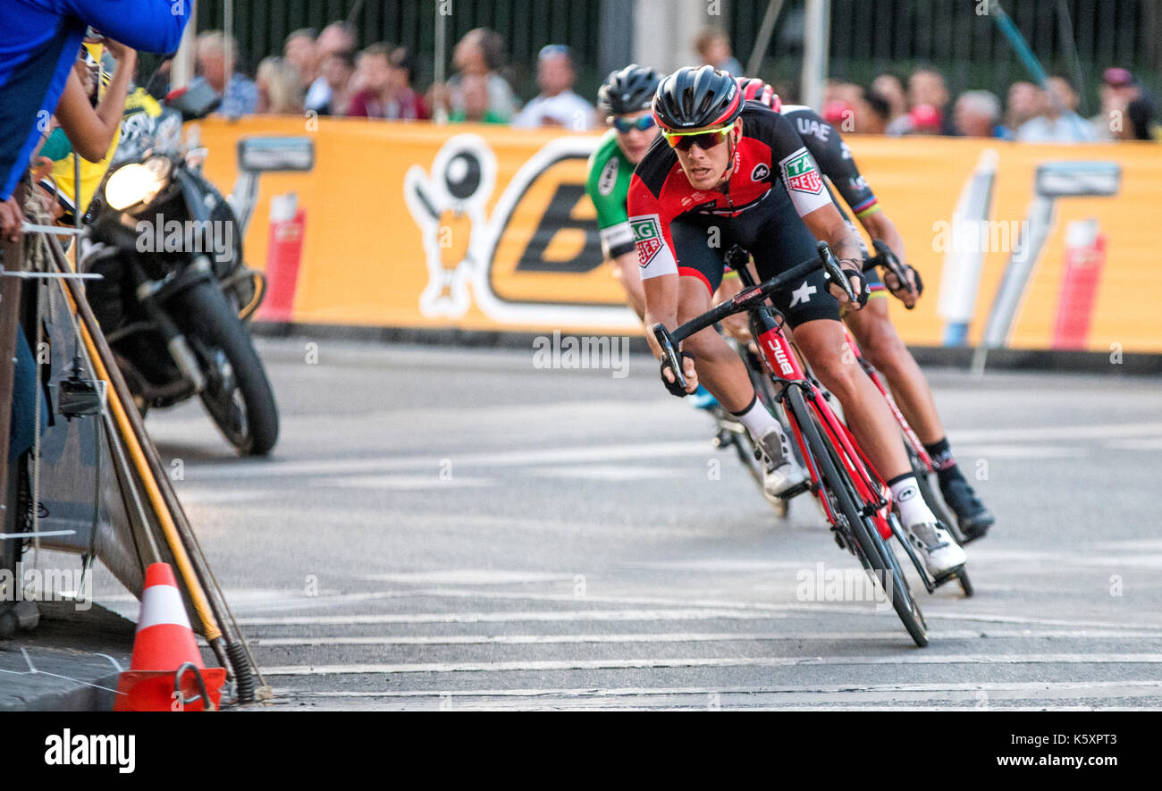 Madrid, Spain. 10th September, 2017. A cyclist of BMC rides  during the stage 21 of Tour of Spain (Vuelta a España) between Madrid and Madrid on September 10, 2017 in Madrid, Spain. ©David Gato/Alamy Live News Stock Photo