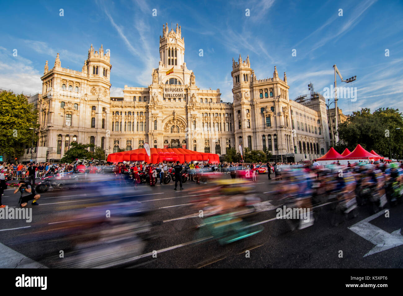 Madrid, Spain. 10th September, 2017. Peloton rides  during the stage 21 of Tour of Spain (Vuelta a España) between Madrid and Madrid on September 10, 2017 in Madrid, Spain. ©David Gato/Alamy Live News Stock Photo