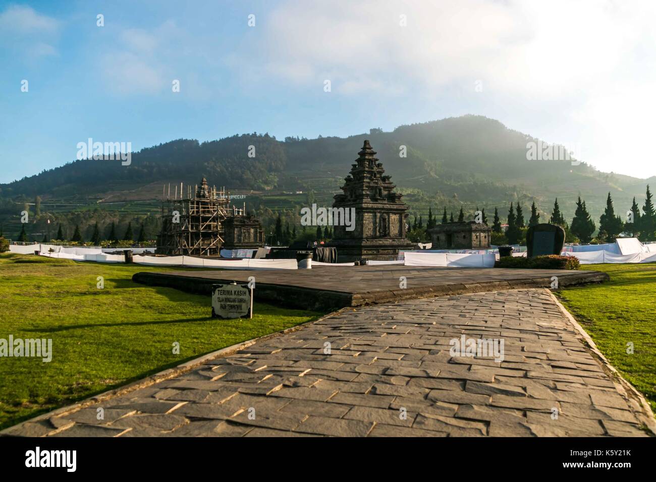 Arjuna Temple Located in Dieng Plateu, West Java was Hinduism heritage Stock Photo