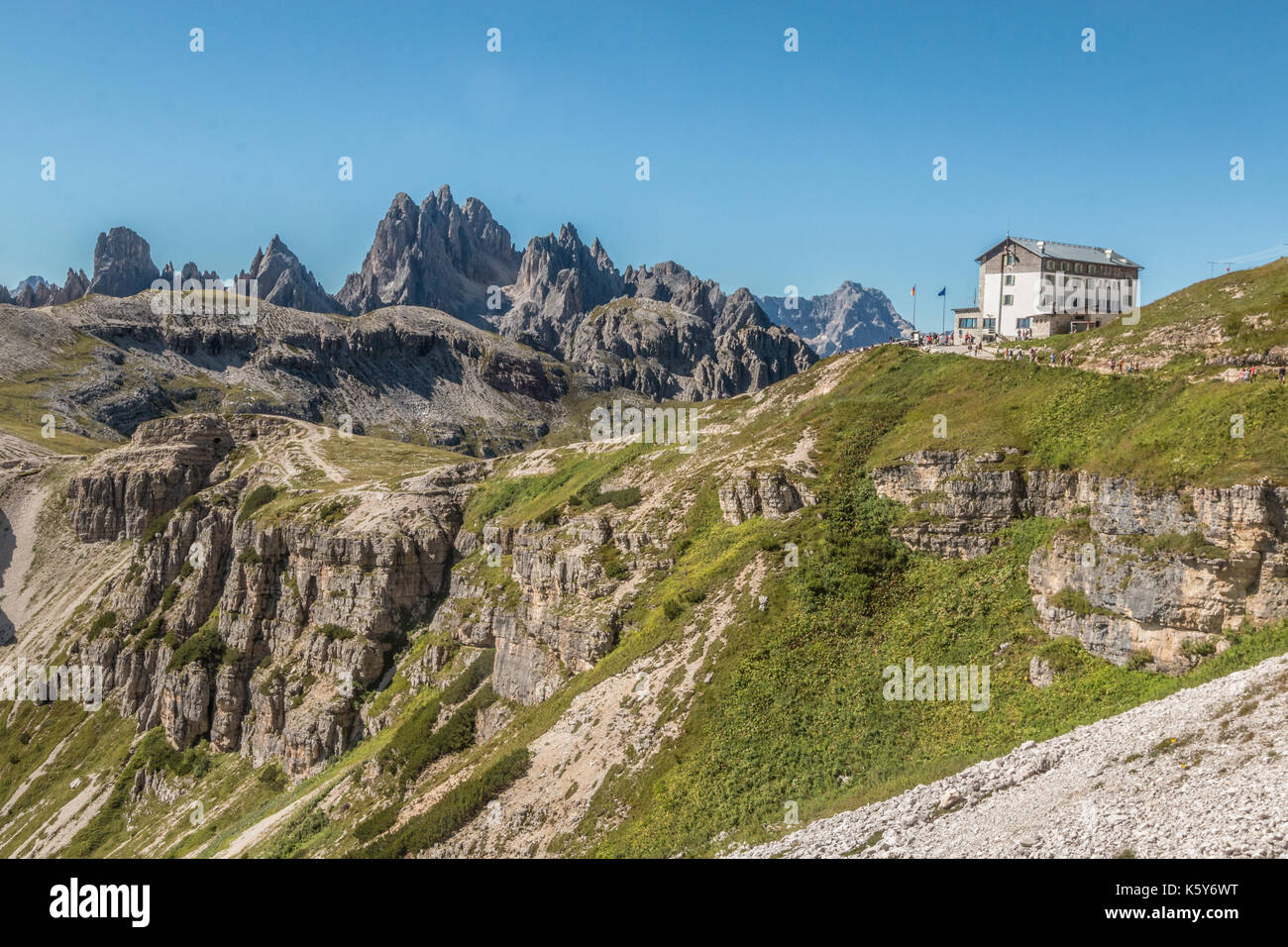 View of Dolomites mountains Stock Photo