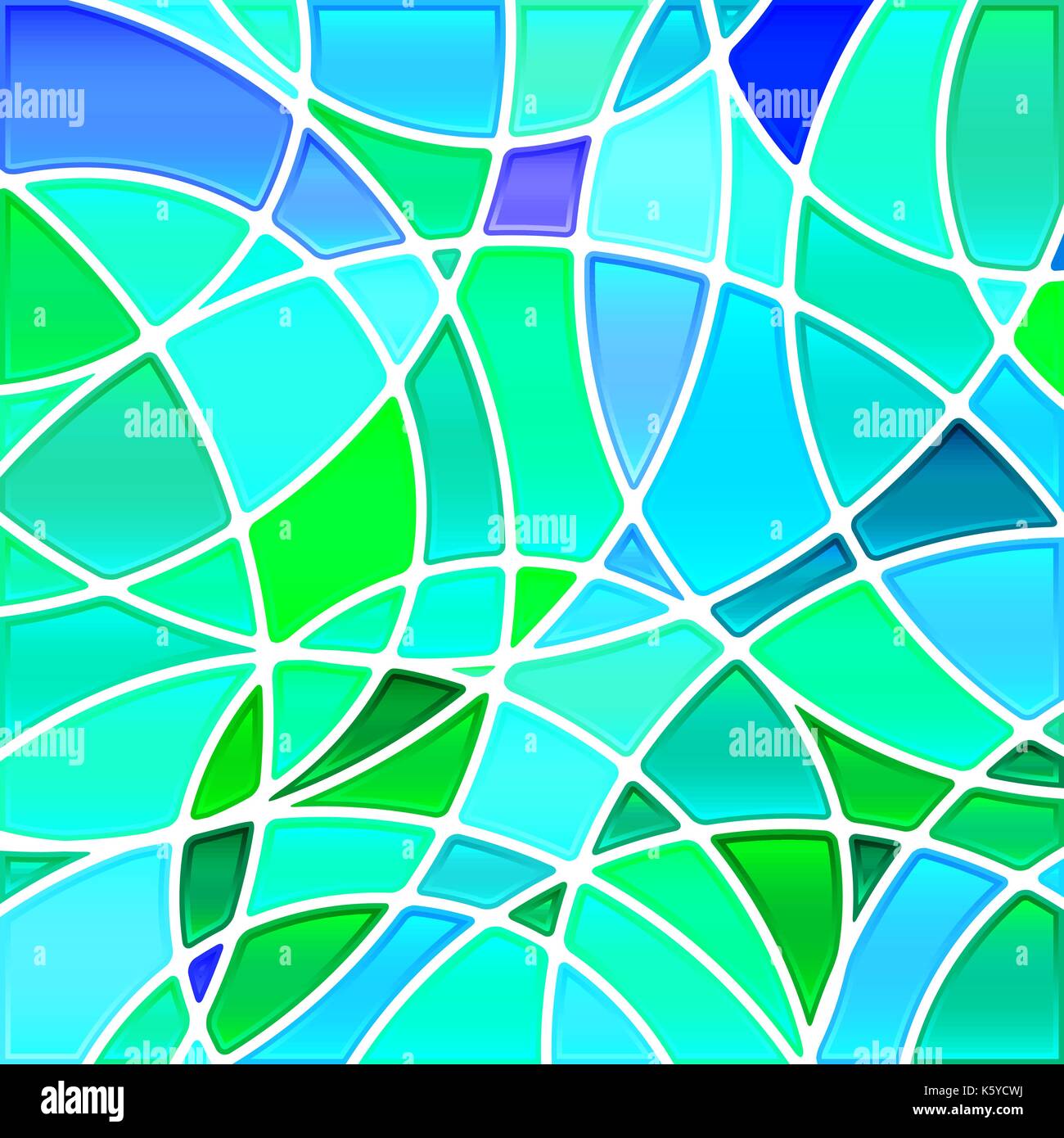 abstract vector stained-glass mosaic background - green and blue Stock ...