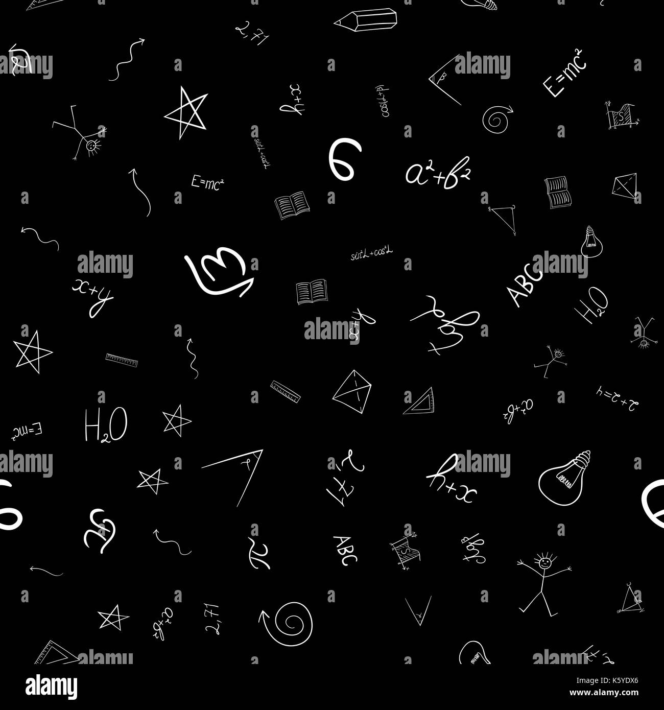 abstract vector school doodles seamless pattern Stock Vector Image ...