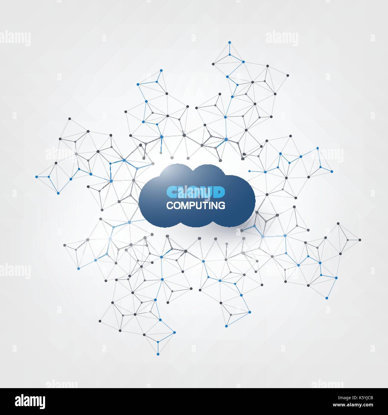 Abstract Colorful Cloud Computing and Global Network Connections, IT or ...