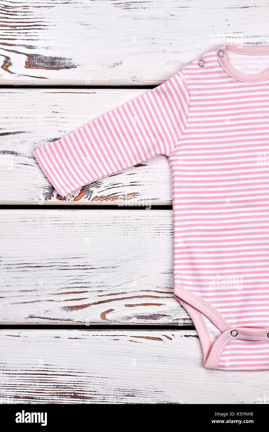 Babygirl long sleeve bodysuit. Infant girl white striped bodysuit on