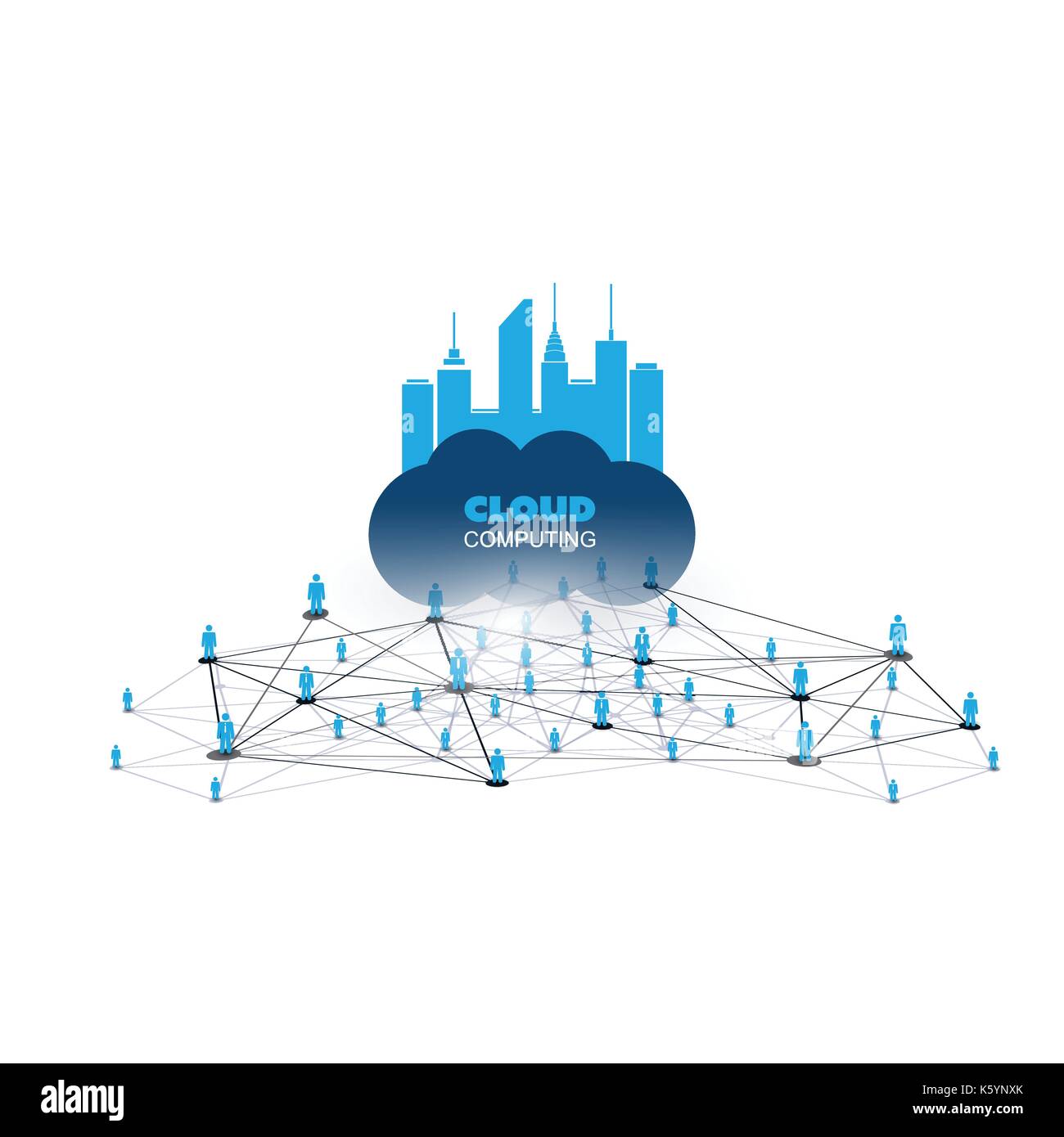 Cloud Computing Design Concept with Icons and Network Mesh - Digital ...