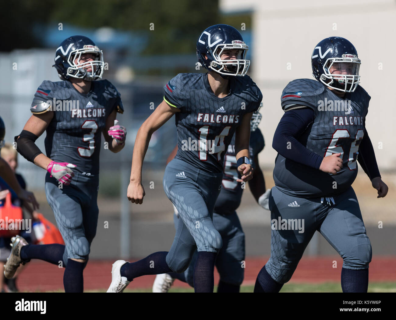 Football action with Arcata vs. Central Valley High School in Shasta