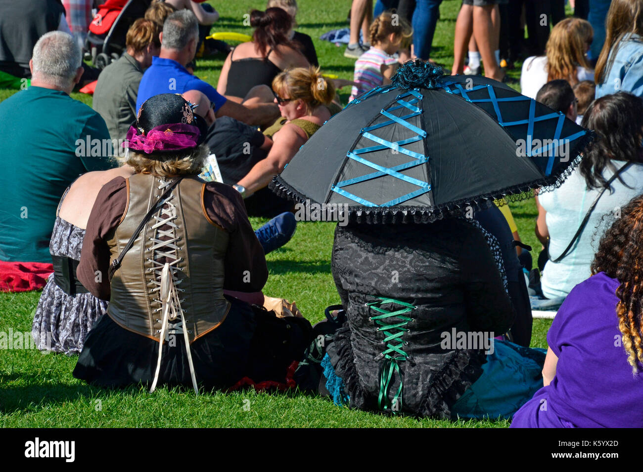 Crowd at Eastbourne Steampunk Festival, Eastbourne, East Sussex, UK Stock Photo