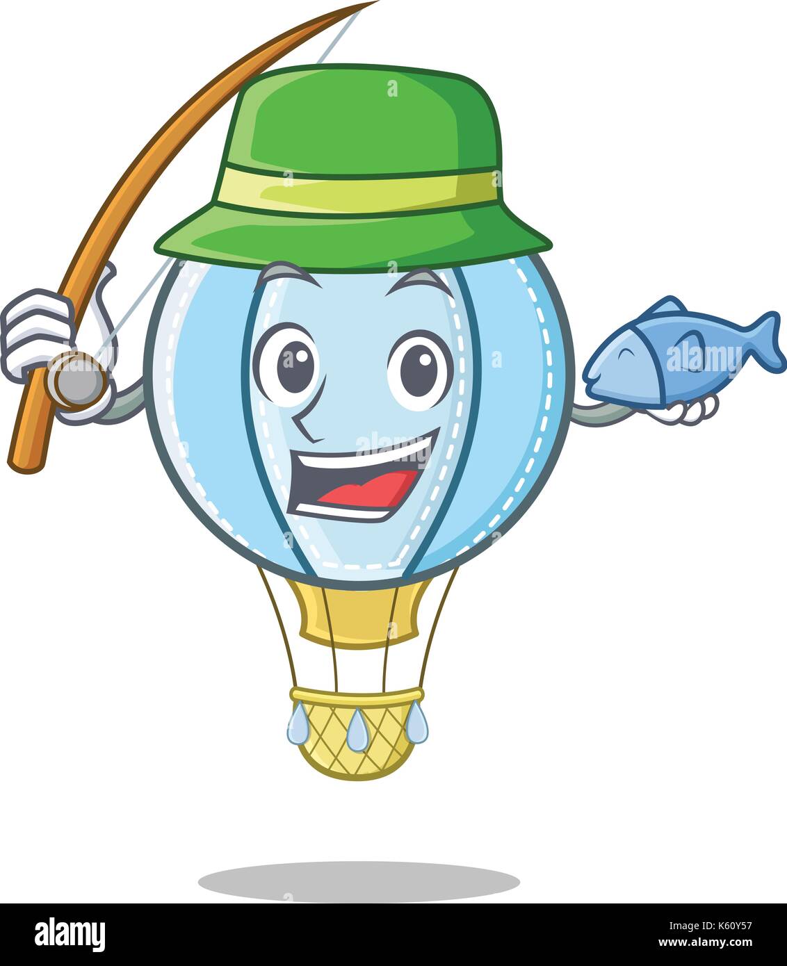 Fishing air balloon character cartoon Stock Vector Image & Art - Alamy