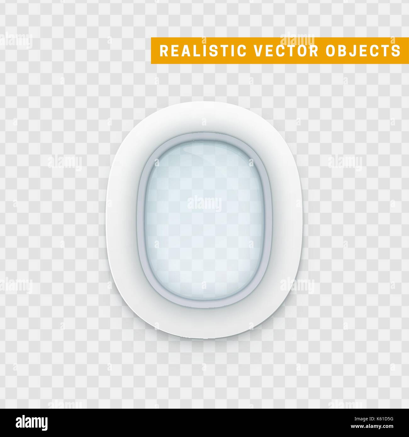 Realistic portholes of airplane. White window aircraft vector illustration. Stock Vector