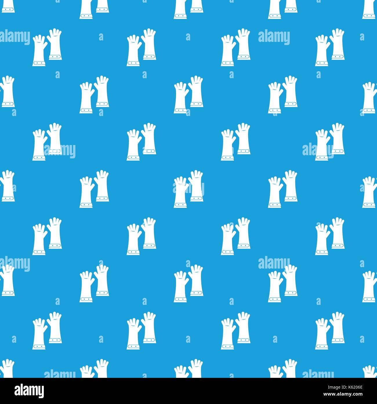 Heat resistant gloves for welding pattern seamless blue Stock Vector