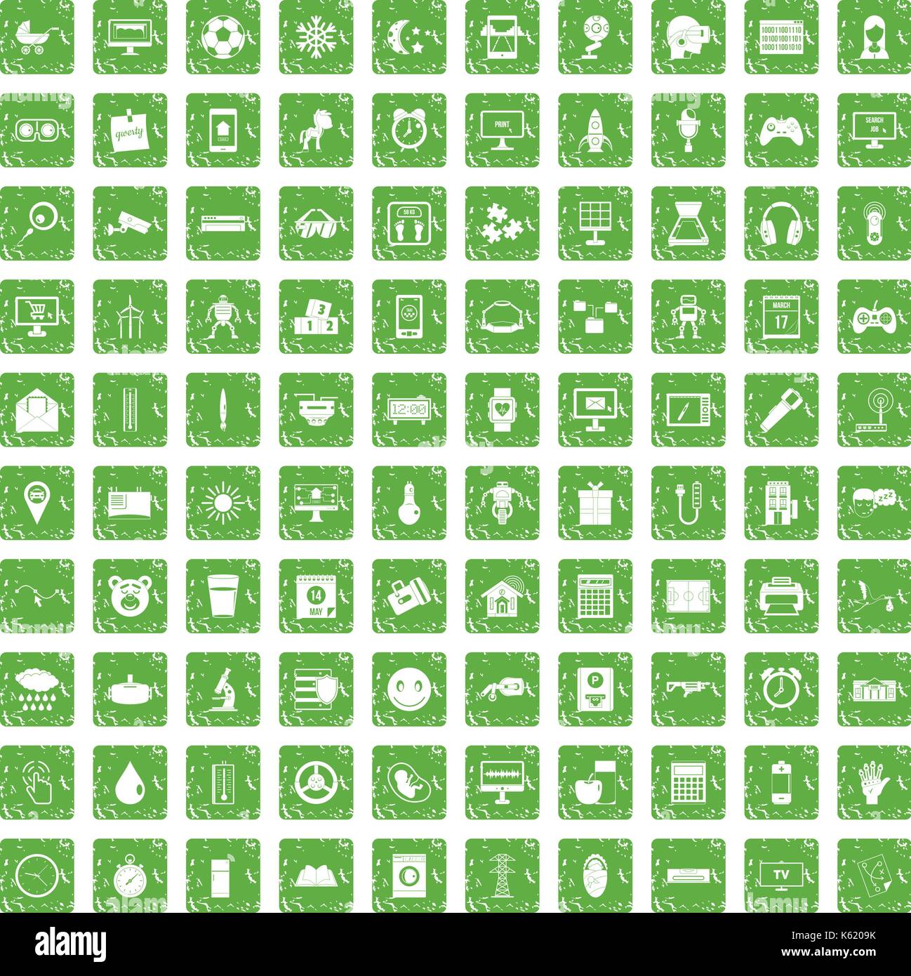 100 App Icons Set Grunge Green Stock Vector Image & Art - Alamy