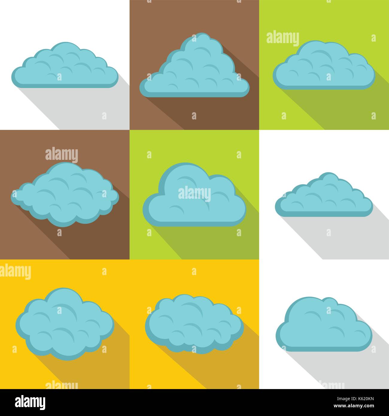 Light cloud icon set, flat style Stock Vector Image & Art - Alamy
