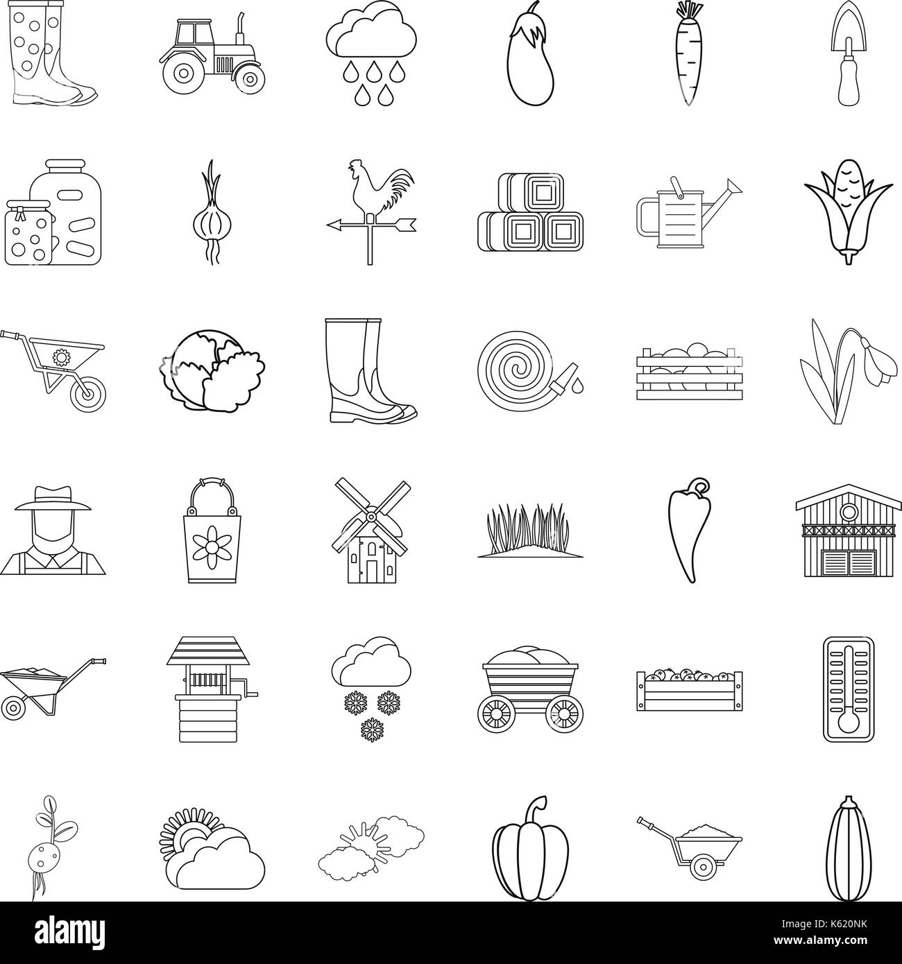 Farming icons set, outline style Stock Vector Image & Art - Alamy