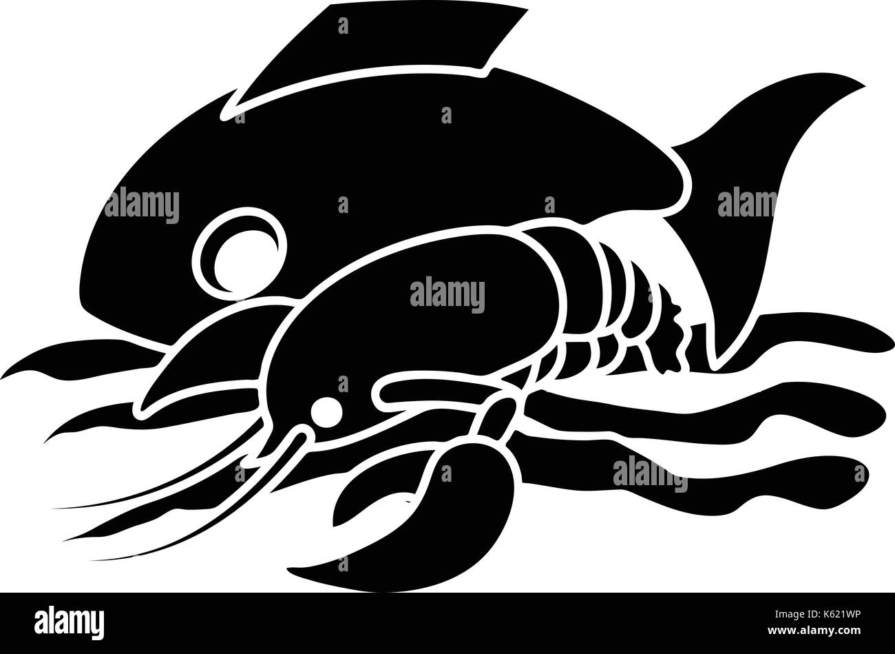 Sea food icon, simple style Stock Vector