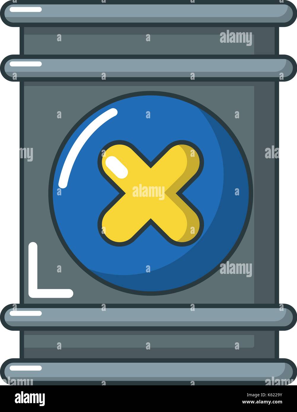 Toxic waste barrel container icon, cartoon style Stock Vector Image