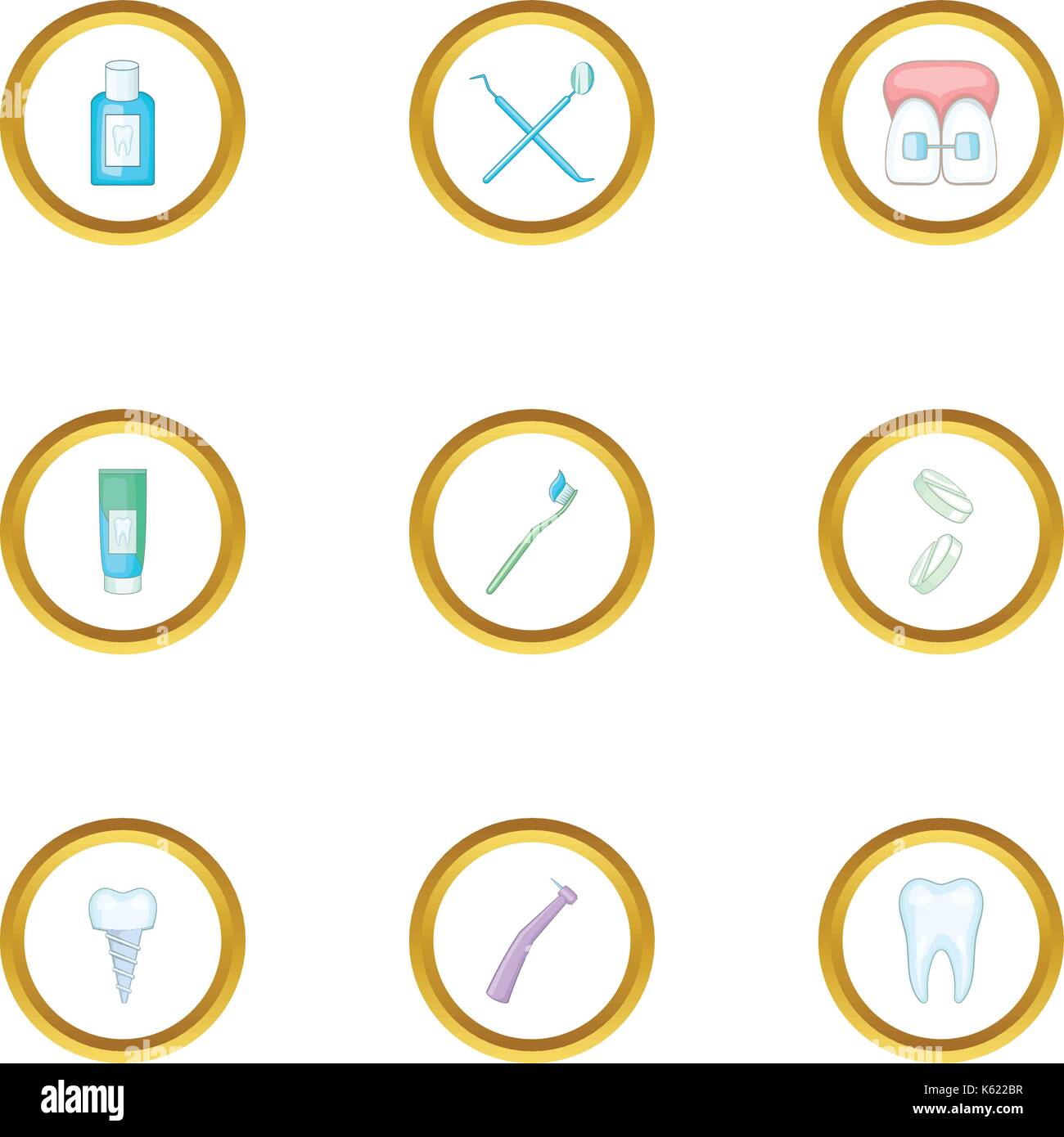 Dental treatment icons set, cartoon style Stock Vector Image & Art - Alamy