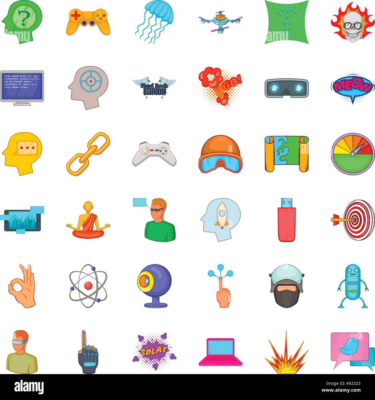 Virtual reality icons set, cartoon style Stock Vector Image & Art - Alamy