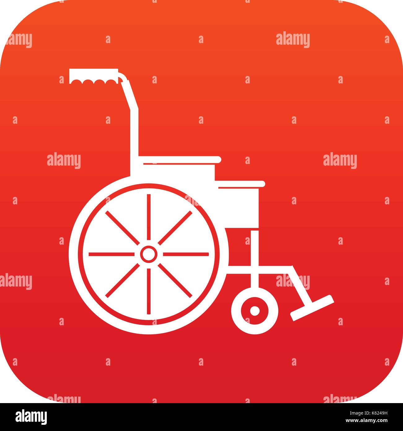 Wheelchair icon digital red Stock Vector
