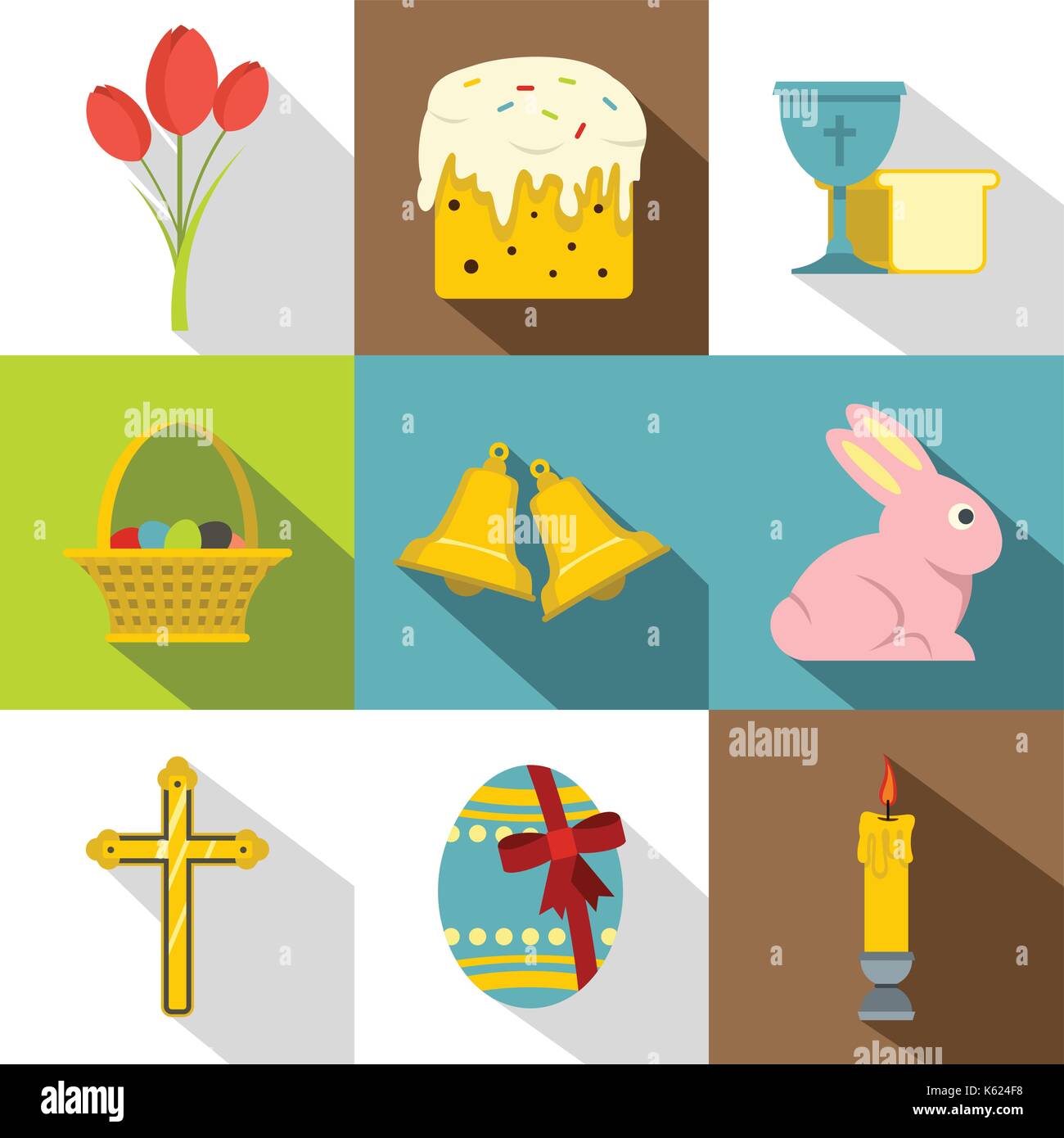 Easter celebration icon set, flat style Stock Vector Image & Art - Alamy