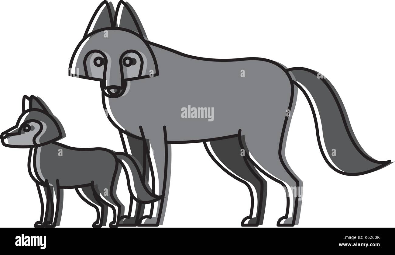 Wolf cartoon animal Stock Vector Image & Art - Alamy
