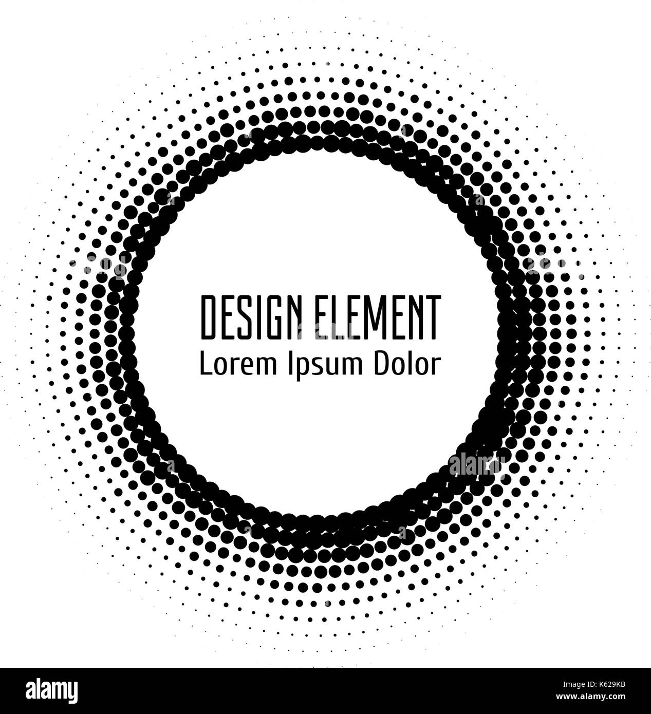 Vector abstract halftone circle frame. Abstract dotted gradient logo ...