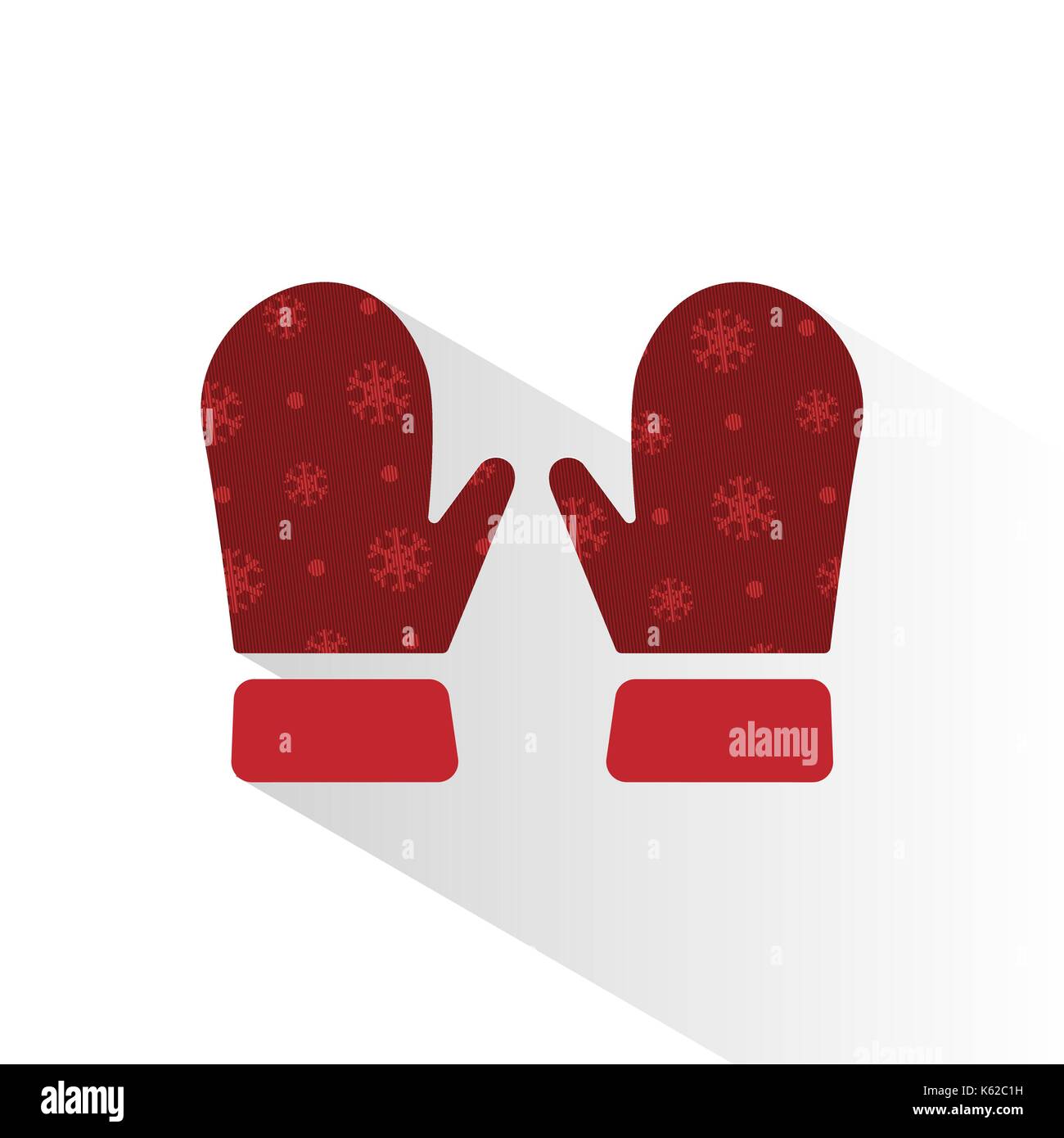 Mittens vector icon with shade on brown background. Vector illustration Stock Vector