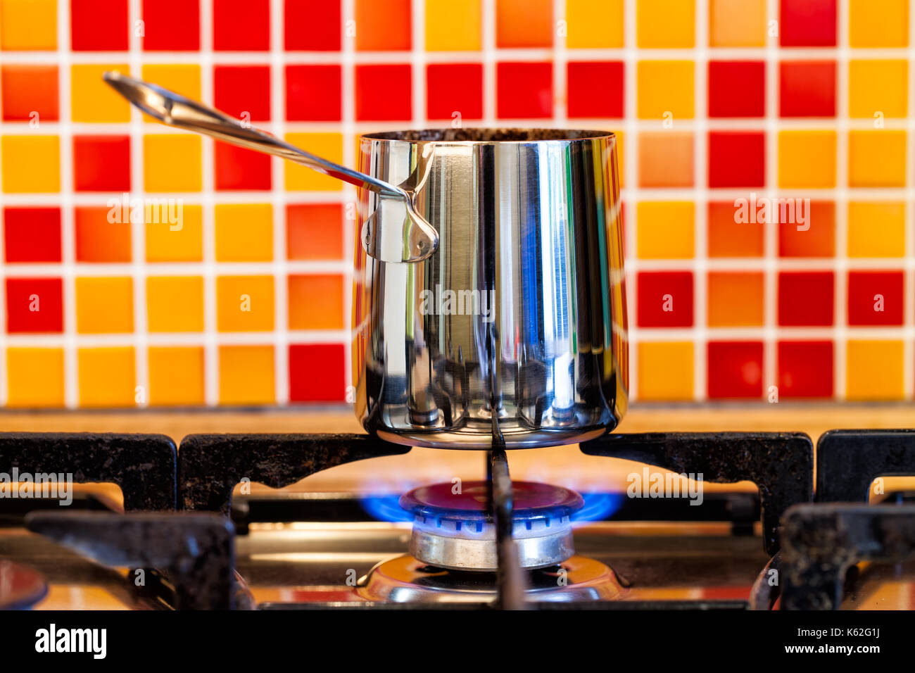 Turka With Coffee On The Gas Stove. Stock Photo, Picture and