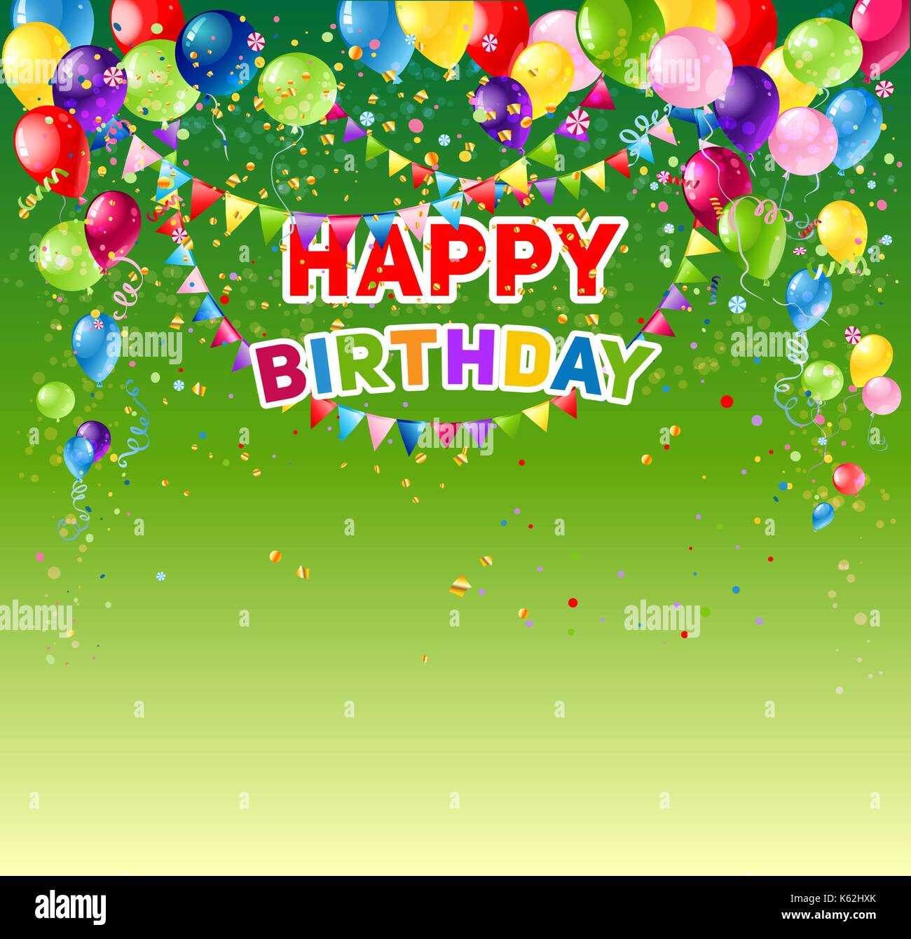 Green birthday card Stock Vector Image & Art - Alamy