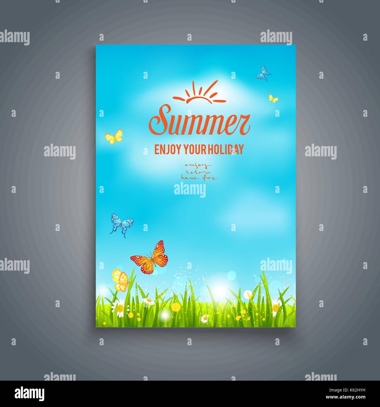 Nature summer template Stock Vector