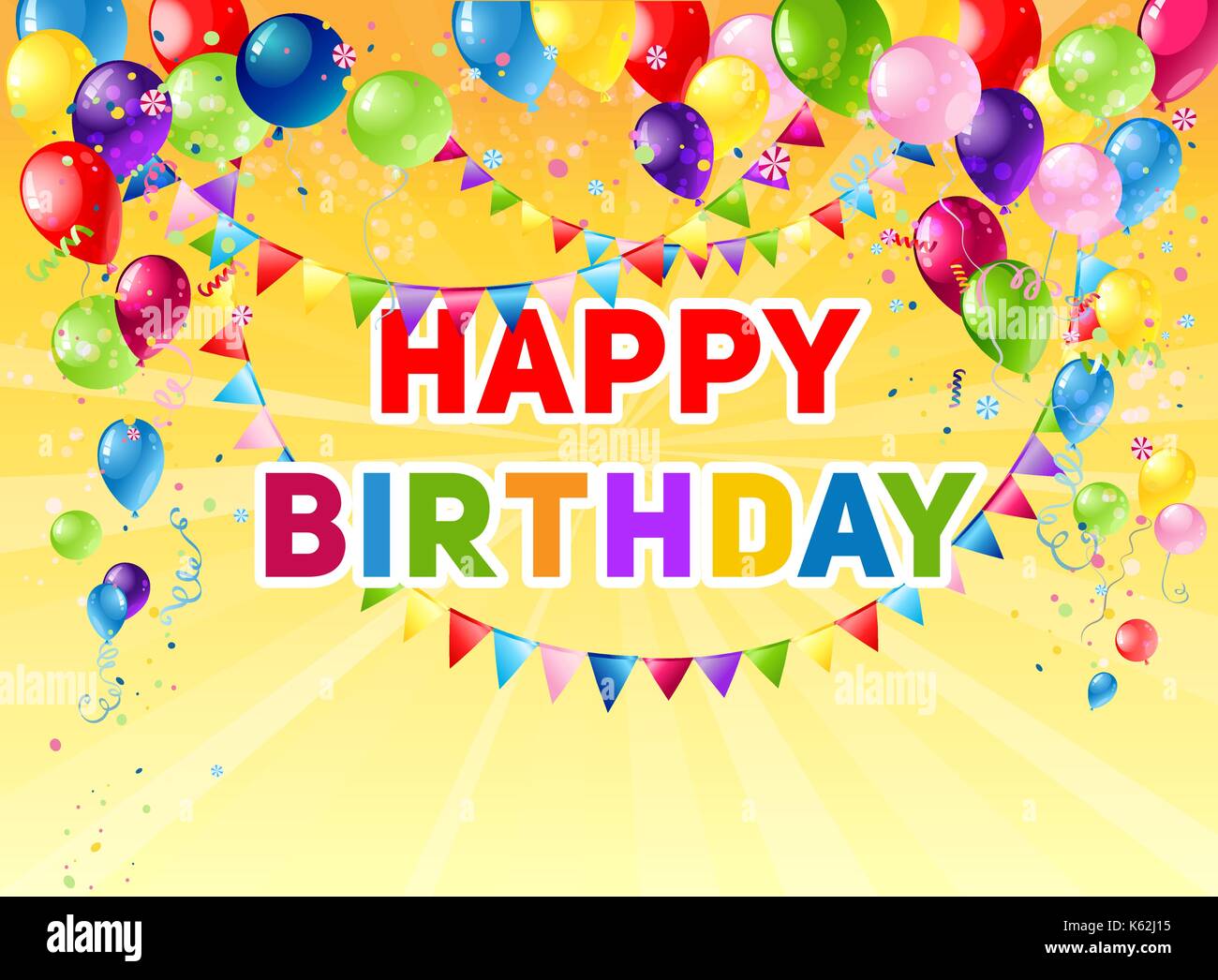 Yellow birthday card Stock Vector Image & Art - Alamy