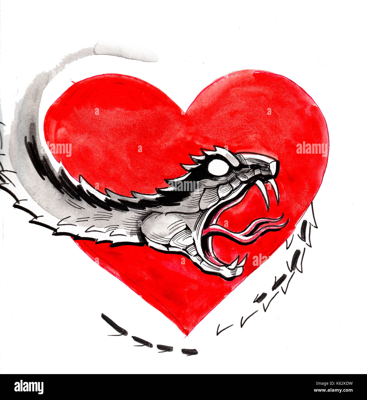 Heart around the snake Stock Photo - Alamy