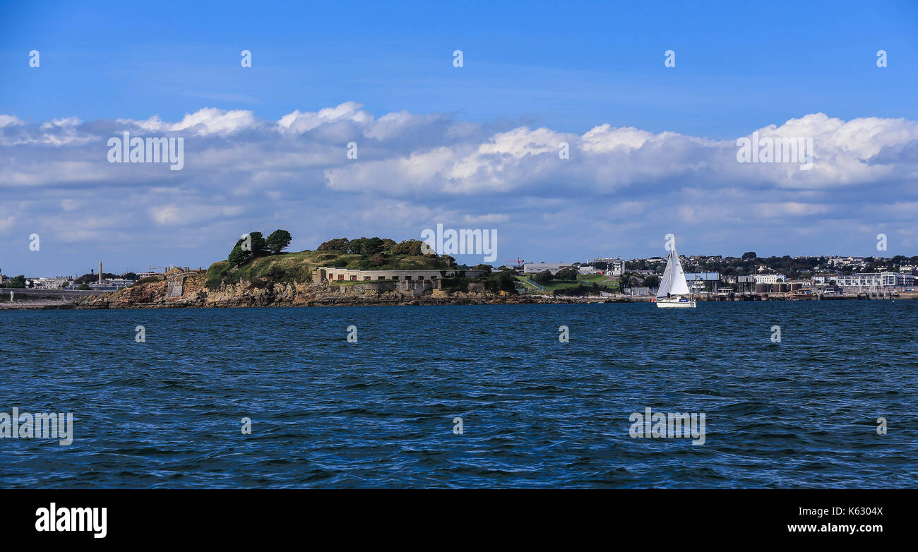Yachts sailing Blue sky calm seas Stock Photo - Alamy