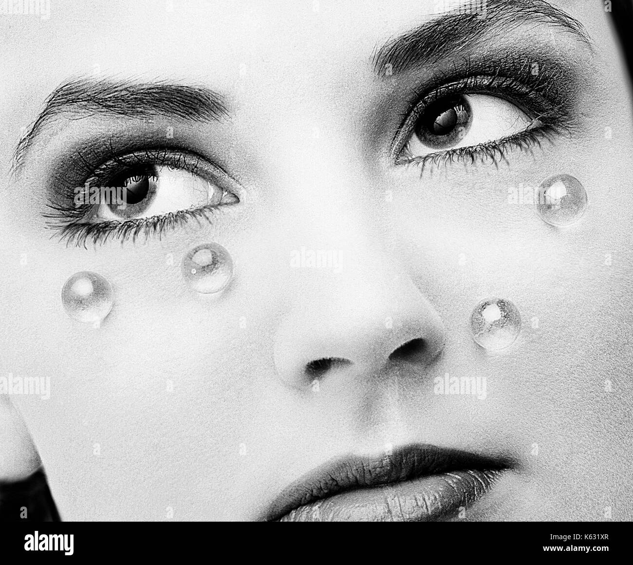 Sadness and depression and tear Black and White Stock Photos & Images