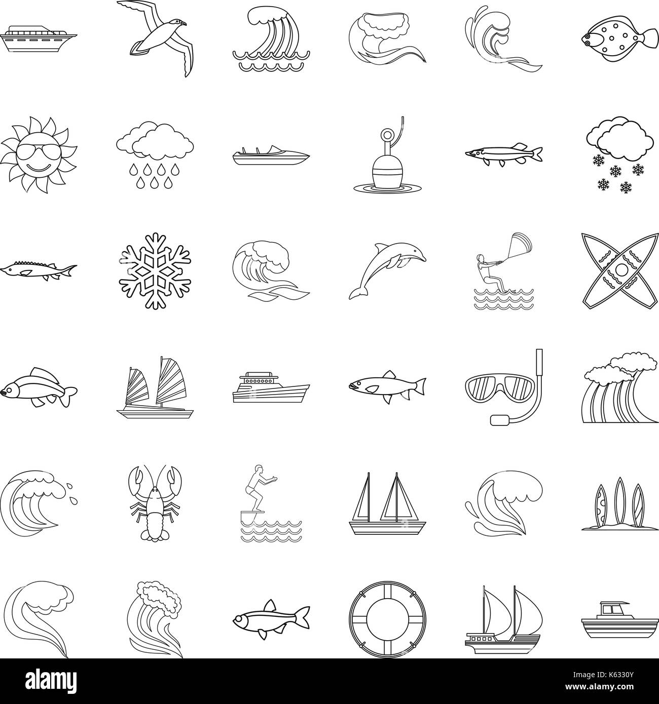 Swimming icons set, outline style Stock Vector Image & Art - Alamy