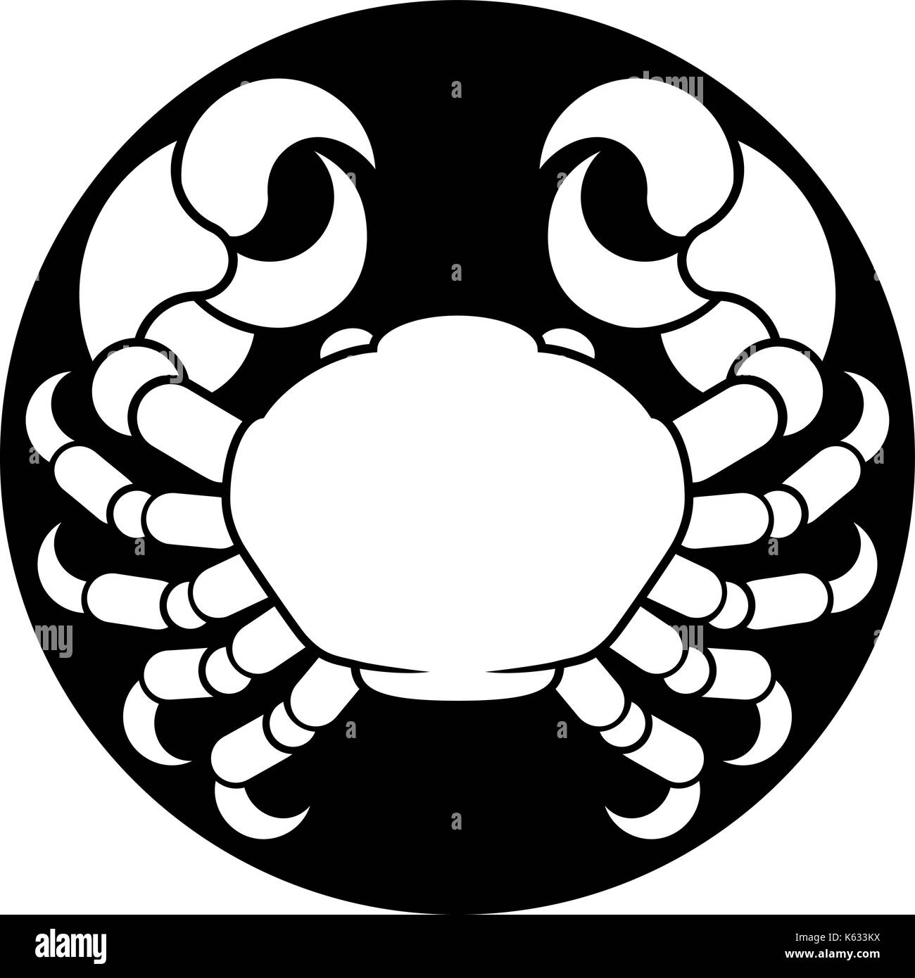 Zodiac Signs Cancer Crab Stock Vector