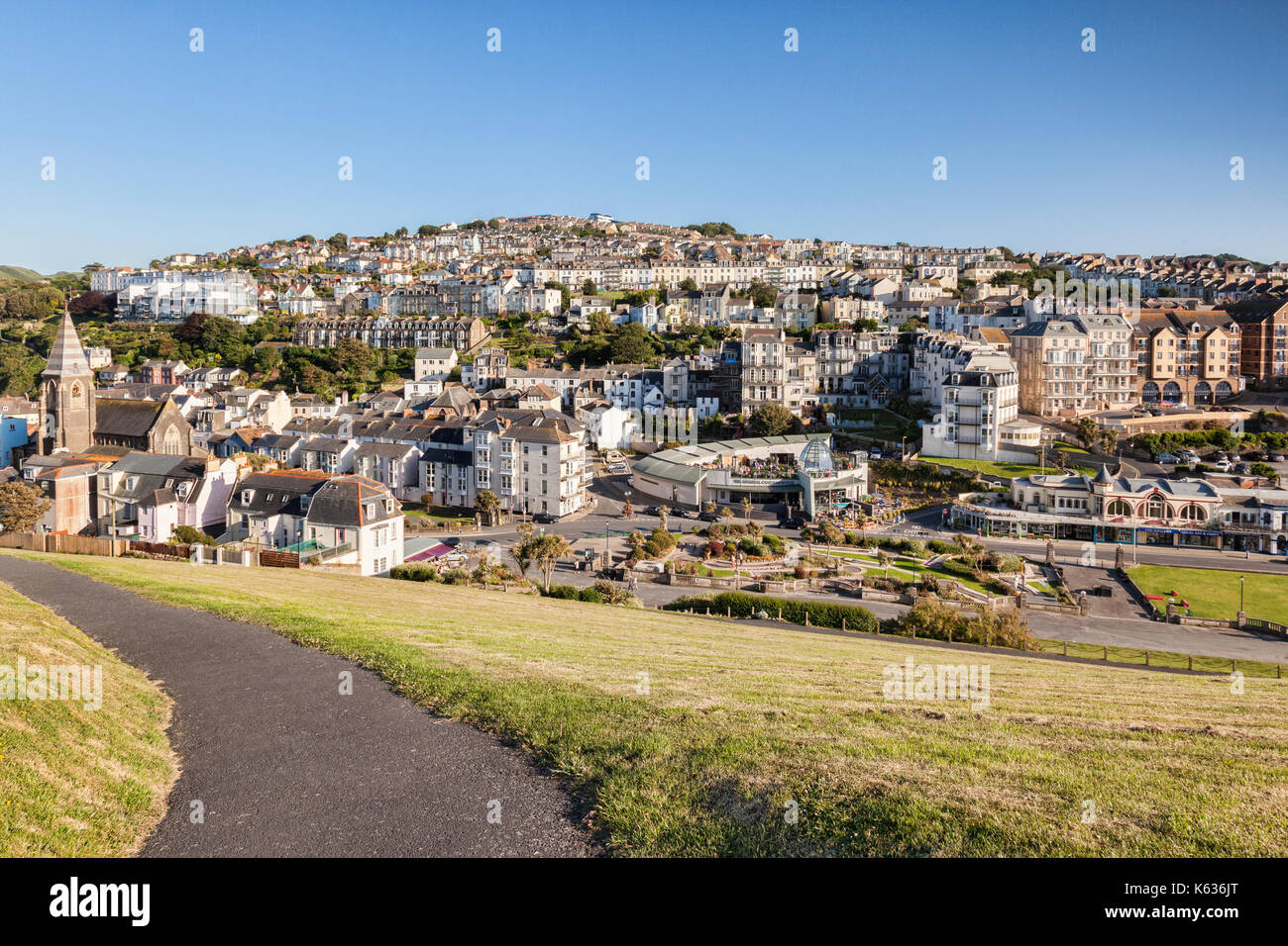 17 June 2017: Ilfracombe, North Devon, England, UK - A view over the town from Capstone Hill. Stock Photo