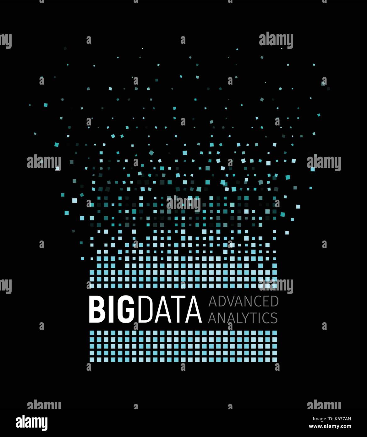 Big data abstract vector visualization. Lines and dots array. Big data connection complex. Graphic fractal element background. Vector illustration. Stock Vector