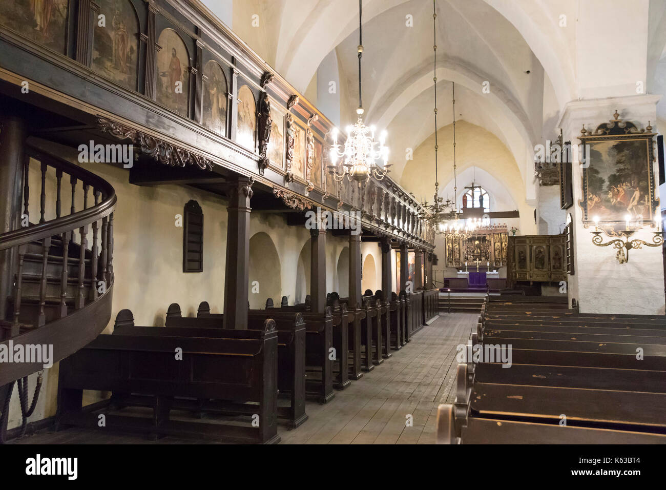 Interior of the Church of the Holy Ghost, Old Town, Tallinn, Estonia, Europe Stock Photo