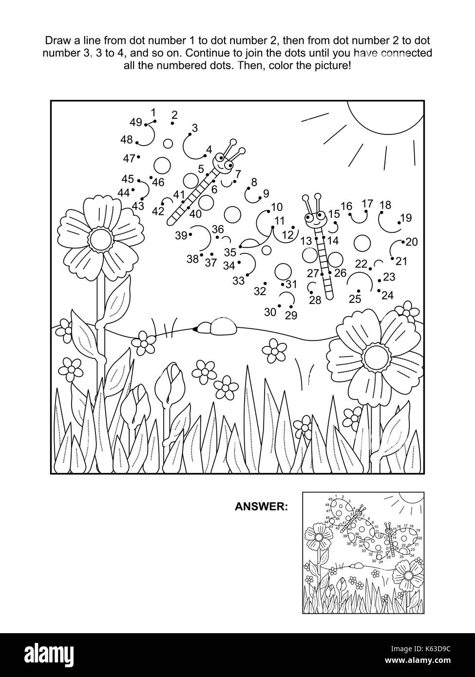 Connect The Dots Picture Puzzle And Coloring Page Spring Or Summer Joy Themed With Butterflies Flowers Grass Answer Included Stock Vector Image Art Alamy Connect The Dots Picture Puzzle And Coloring Page Spring Or Summer Joy Themed With Butterflies Flowers Grass Answer Included Stock Vector Image Art Alamy