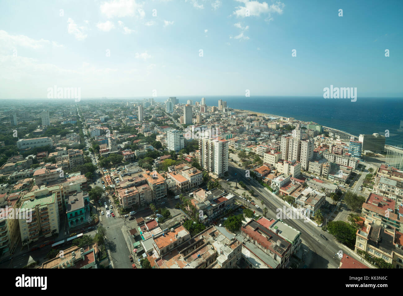 Havanna, - January 08, Travel, Havanna, Cuba, Habana City . In the Picture: Havanna from above . (Photo by Ulrich Roth) Stock Photo