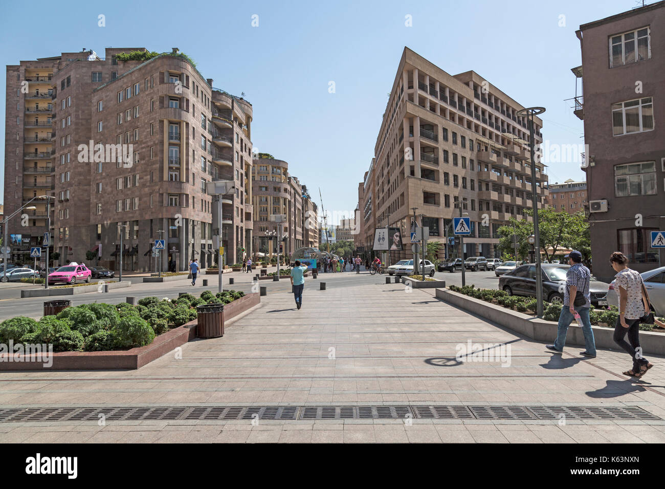 Buildings in the centre of Yerevan, capital city of Armenia. Stock Photo