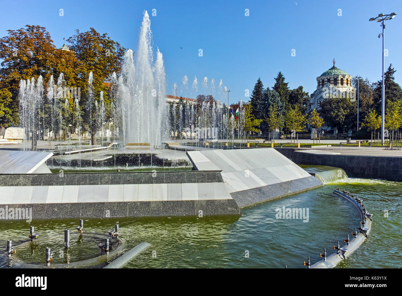 Fountain in the center of City of Pleven, Bulgaria Stock Photo - Alamy