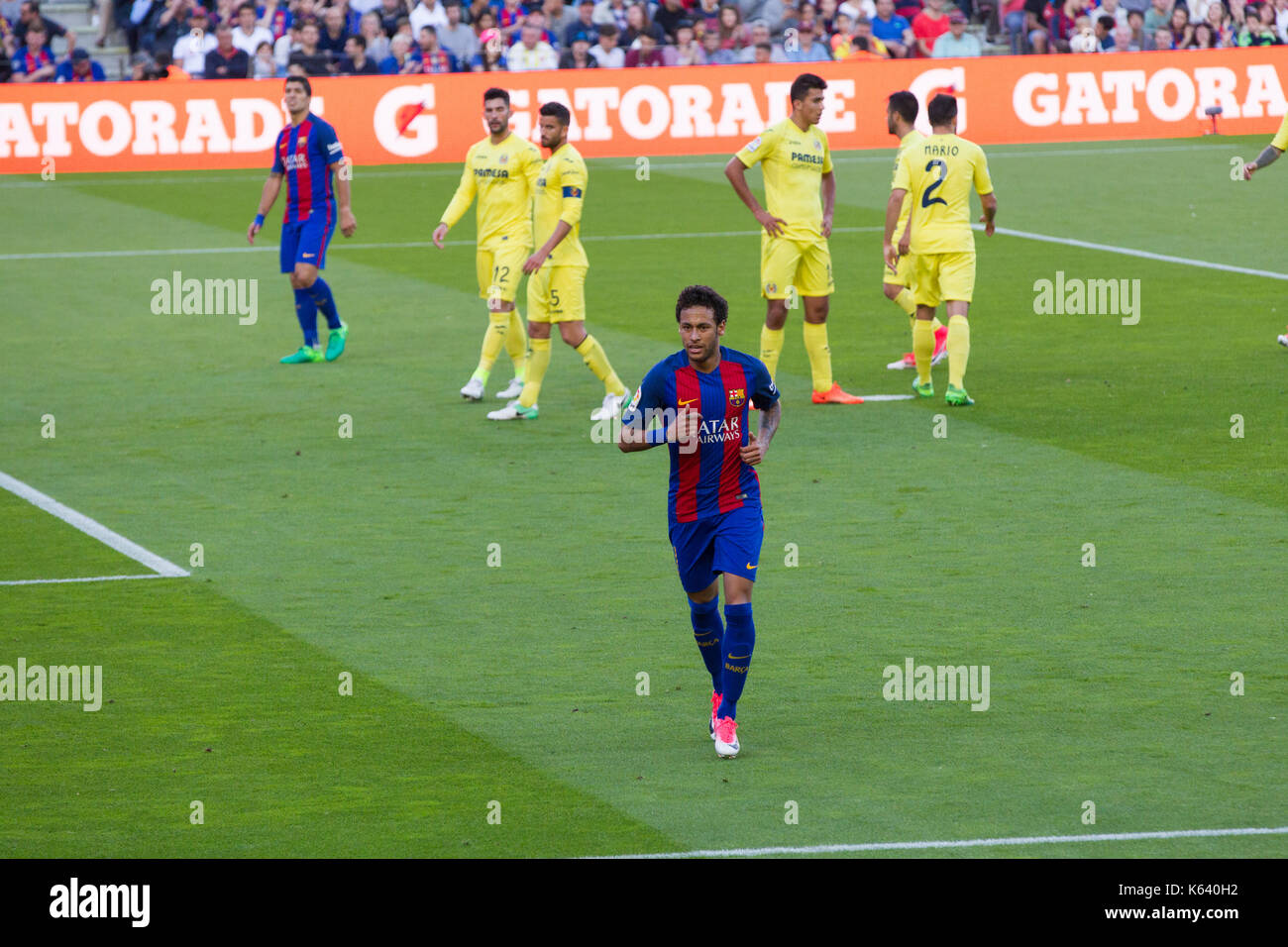 Neymar Jr - 6/5/17 Barcelona v Villarreal football league match at the Camp Nou stadium, Barcelona. Stock Photo